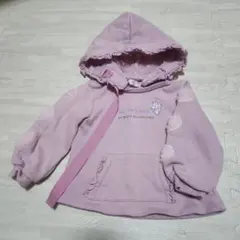 mezzo pianoユニコーン刺繍付きピンクパーカー　100