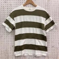 RHC Ron Herman ロンハーマン ボーダー Tシャツ カーキ ホワイトのサムネイル