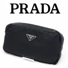 PRADA プラダ ポーチ 三角プレート 三角ロゴ ナイロン ブラック