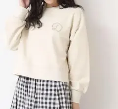 Dessin スタッズDマーク付き クロップド丈 スウェット トレーナー M