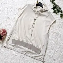 PRIDE プライド フーデッドベスト プルオーバー 38 アイボリー綿100%