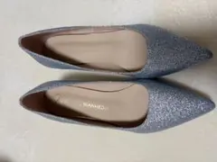 シルバー グリッター ポインテッドトゥ ハイヒール