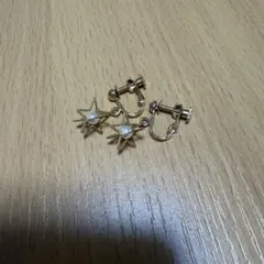 イヤリング　星型パール風ストーン