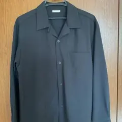 GUブラック 長袖シャツ 胸ポケット付き