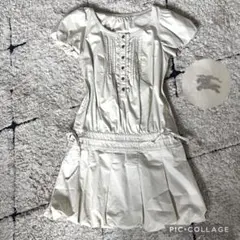 美品✨】バーバリーブルーレーベル　バルーンワンピース　リボン　ロゴ　パフスリーブ