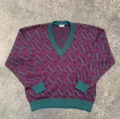 ニット y2k グランジ パンク vネック オーバーサイズ vintage