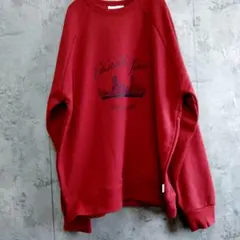 超美品　即決価格　muhet トレーナー　スウェット　プルオーバー　オーバ　赤