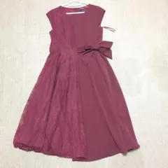 パーティドレス Rose Bud ワインレッド ボルドー 結婚式 成人式