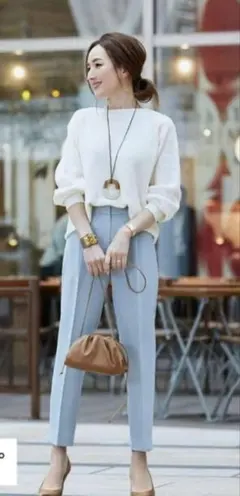 新品 プラステ PLST ストレッチテーパードパンツ L