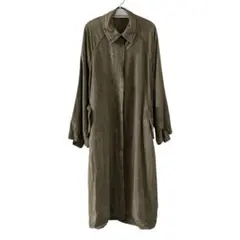 ZARA リヨセルリネン 染色 加工 ミリタリー ロング ステンカラーコートのサムネイル
