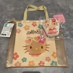 新品 日焼けキティ トートバッグ クッションキーホルダー 巾着 3点セット