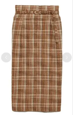 Mila Owen チェックタイトスカート ブラウン系