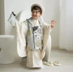 【美品】値下げ中！utatane 七五三 着物 男の子 ミント七宝×クリーム金彩