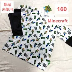 ❤️新品未使用❤️キッズ マインクラフト 重ね着風長袖Tシャツ 160 ホワイト