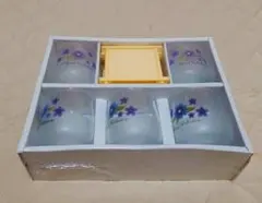 再値下【昭和レトロ】茶たく付き冷茶グラスセット（フローラル）