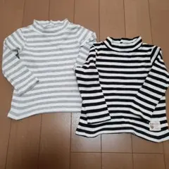 ボーダー長袖ハイネック　2枚まとめ