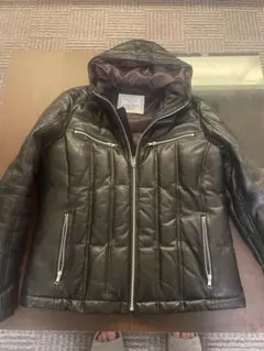 IKKO フード付きダークブラウンレザージャケット X-LARGE