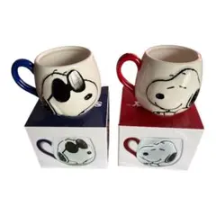スヌーピー ジョークール　フェイス マグカップ 陶器 2個セット