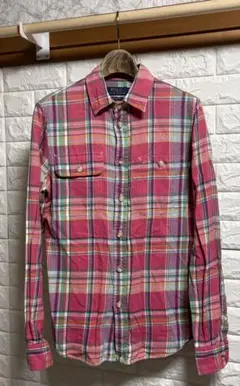 POLO RALPH LAURENラルフローレン薄手ネルシャツ Sユーズド