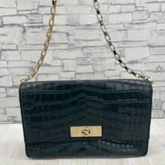 良品✨/コラボ】ロンシャン ケイトモス クロコ型押し ショルダーバッグ
