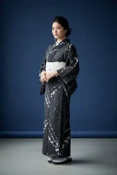 浴衣3点セット】黒縞に百合 美品 フリーサイズ 新品未使用品 - メルカリ