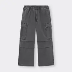 GU デニムスーパーワイドカーゴパンツ L