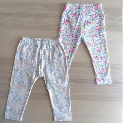 GAP,ユニクロ 花柄 ベビーレギンス 2点セット 80