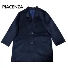 美品☆PIACENZA ウールロングコート　濃紺　カシゴラのサムネイル