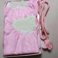 正絹ピンク 絞り帯揚げと丸組紐帯締めセット