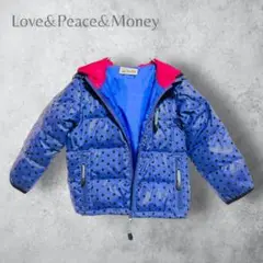 【LOVE&PEACE&MONEY】　水玉　ダウンジャケット　フェザー　100