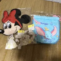 ディズニー　ミニーちゃんフェルト　プリンセスシール　ダンボ巾着