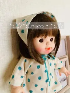 °・*:.。.☆ぽぽちゃんサイズ水玉模様のお洋服2点セット°・☆handmade