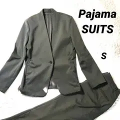 美品 アオキ PAJAMA SUITS ノーカラーパンツスーツ トラベルスーツ