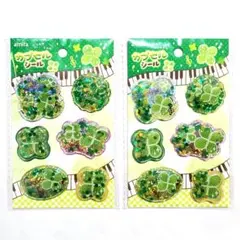 セリア seria カプセルシール クローバー 立体シール 2枚セット