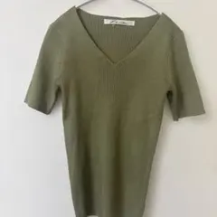 Kobe Lettuce 半袖リブニット カーキ　新品　未使用のサムネイル