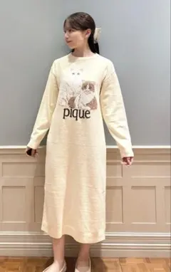 gelato pique キャット柄　ロングワンピース　春用