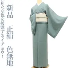 新品 正絹 着物“豆がら茶色という新たな色を披露するイチョウ！”色無地 T-45