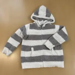 フリースフード付きルームウェア グレーとホワイト