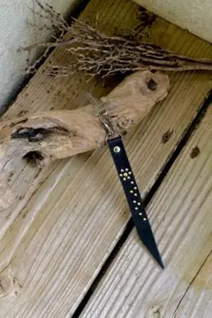 大人気 本革レザーキーホルダー スタッズ使用 フラワーデザイン キャリー HTC