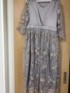 PREFERIR パーティードレス 花柄レース グレー Mのサムネイル