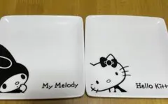 ハローキティ＆マイメロディ小皿2枚セット