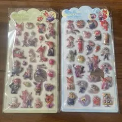 ディズニーシール　ズートピア　立体シール　２シートセット