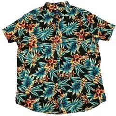 【2XL】GEORGE アロハシャツ スリムフィット ボタニカル パイナップルのサムネイル