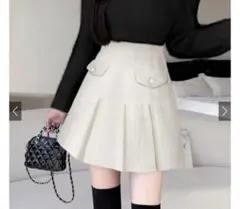 インパン裏地付きラメツイードプリーツミニスカート GRL at2198