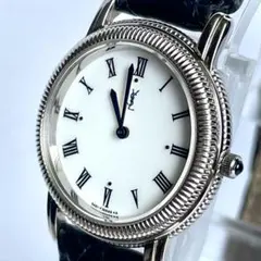 極美品/純正クロコベルト イヴ・サンローラン レディース シルバー クォーツ時計 極美品/純正クロコベルト イヴ・サンローラン レディース シルバー