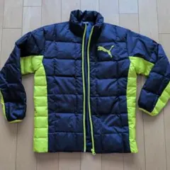 PUMA 150サイズ ダウンジャケット 黒/黄緑