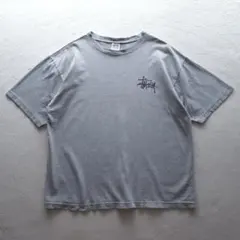 90s オールドステューシー デカロゴ プリントTシャツ グレー Mサイズ