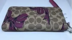 ☆新品未使用☆COACH 長財布 シグネチャー リボン ピンク レディース