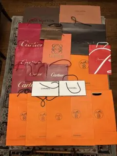 エルメス、カルティエ、ヴィトン、グッチ等ショップ袋 18セット