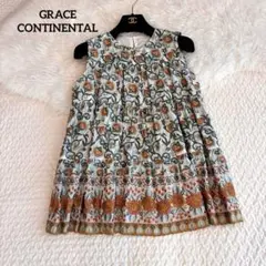 美品♡グレースコンチネンタル　ティアード刺繍ノースリーブブラウス　36
